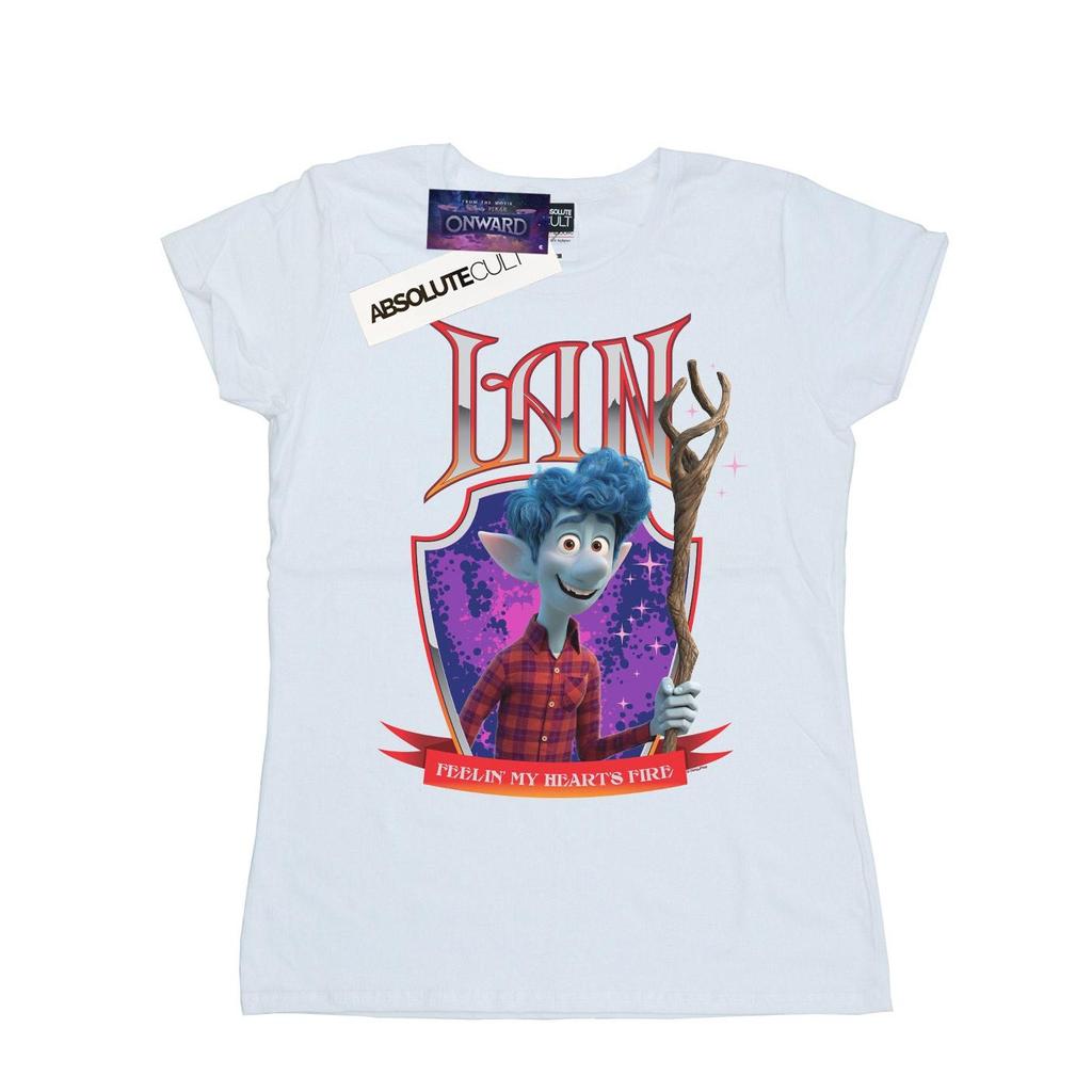 Disney Womens/Ladies Onward Ian Heart´s Fire Cotton T-Shirt