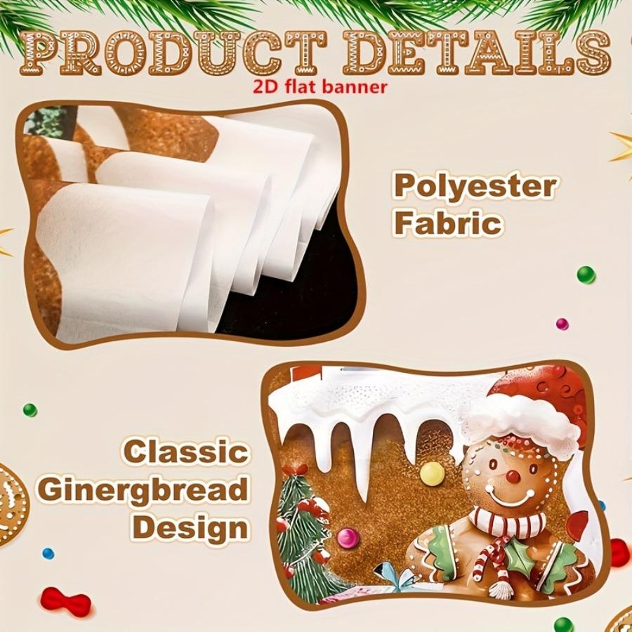 Christmas Gingerbread Man Banner Couplet Christmas Decor for Home 2025 Door Cover Xmas Ornament Navidad Natal New Year Gift 2026