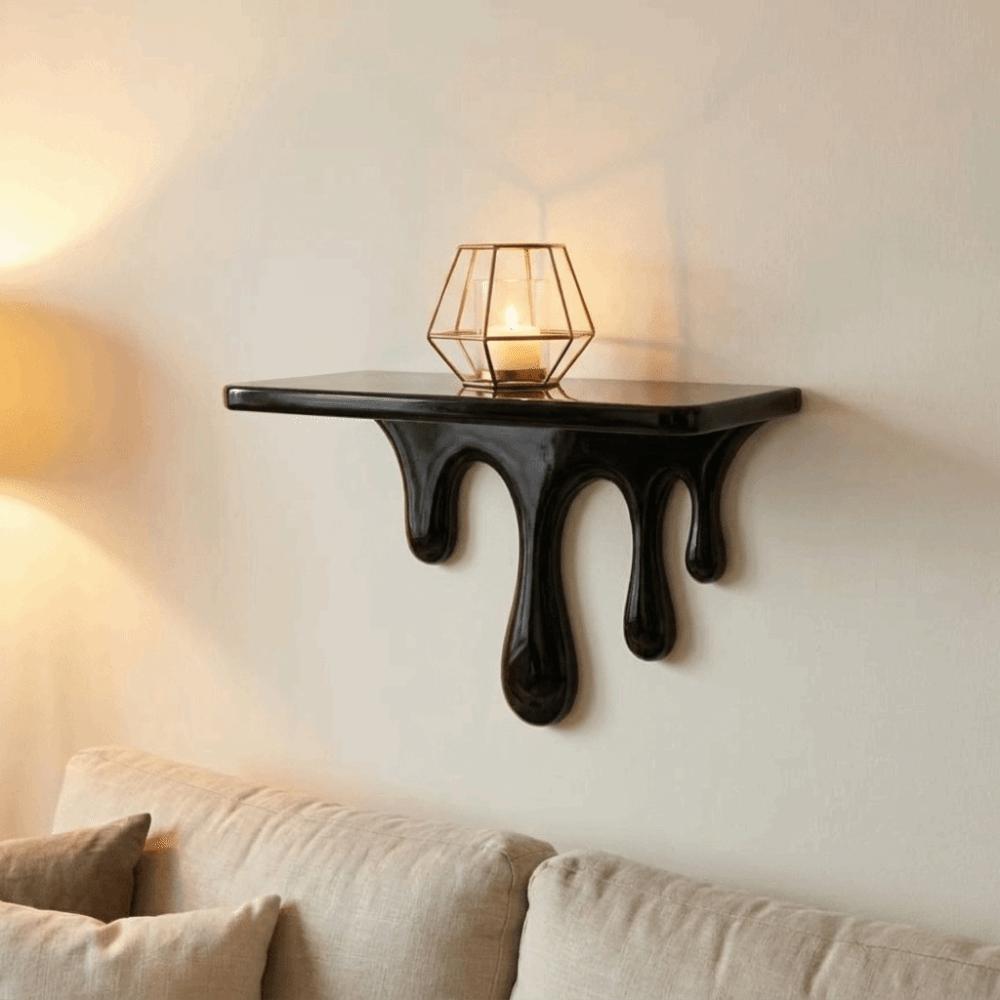 3D Printed Drip Floating Shelf Plastic Wall Storage Rack Melting Wall Shelf  Collectibles Display