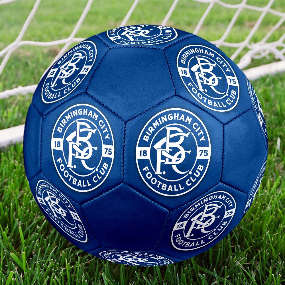 Birmingham City FC Size 5 Soccer Ball, Machine-Stitched PVC, Durable & High Bounce, All Ages Fit, Fan Merchandise, Matches & Outdoor Use.