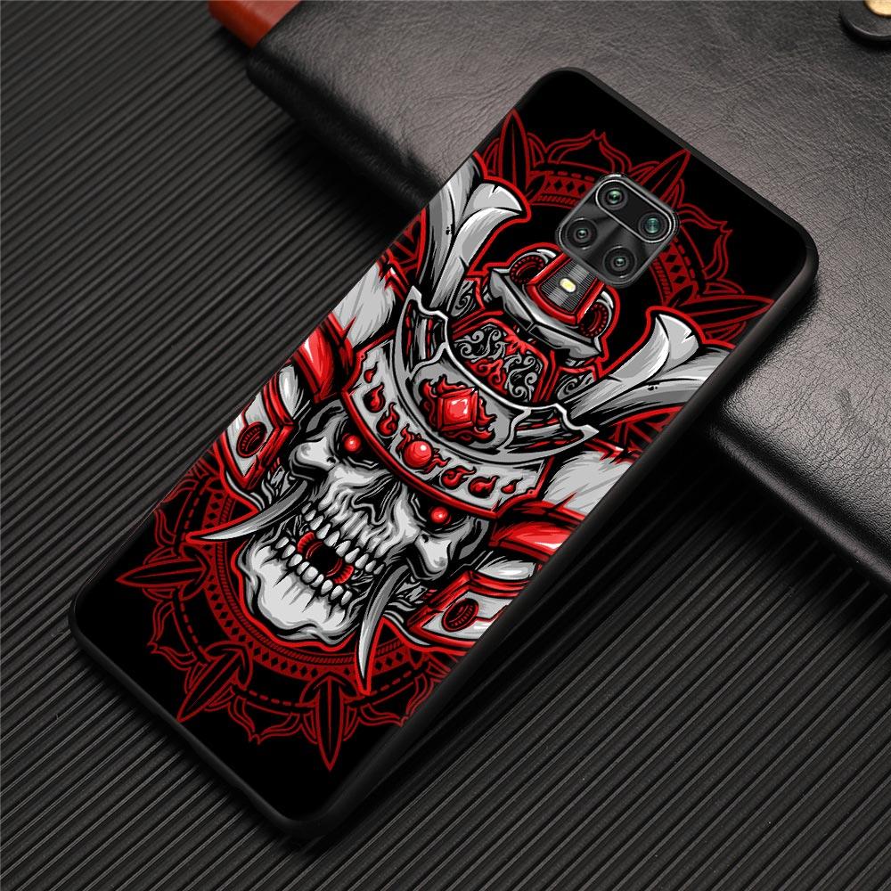 Case For Xiaomi Redmi Note 11S 11T 11 10 8 Pro 8 8T 9 9T 9S 10 Capa for Redmi K50 K40S K40 10 9A 9C 9 Japan Samurai Oni Mask