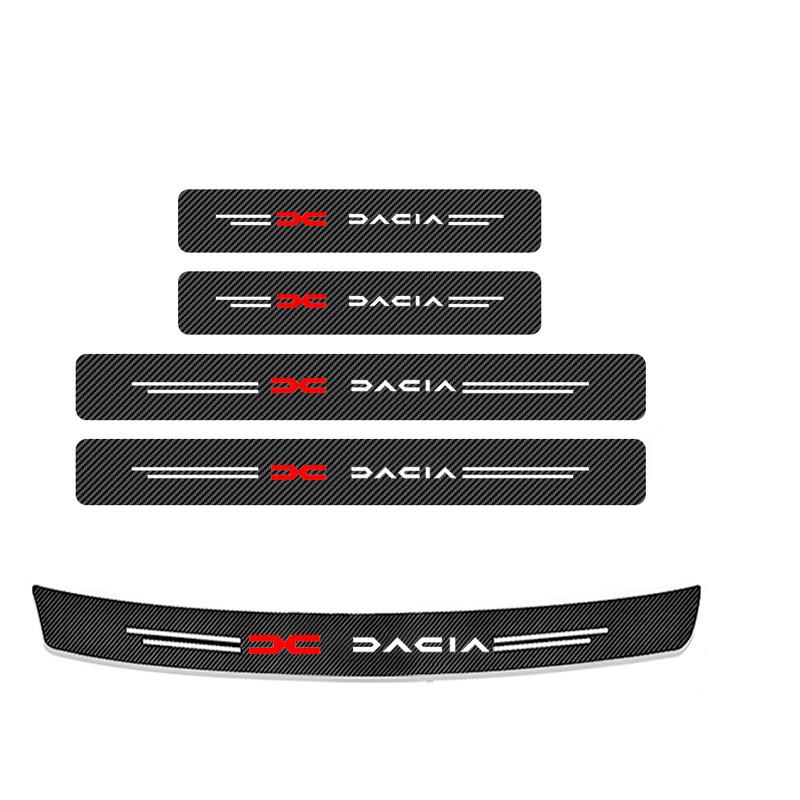 4pc Carbon fiber threshold sticker for cars Pedal protection sticker For Dacia Duster Logan MCV Sandero Stepway Dokker Lodgy Car