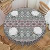 Böhmische Volkskunst Tischdecke Rund Ölfest Mandala Geometrisch Floral Tischdeckenbezug für Bankett 60 Zoll
