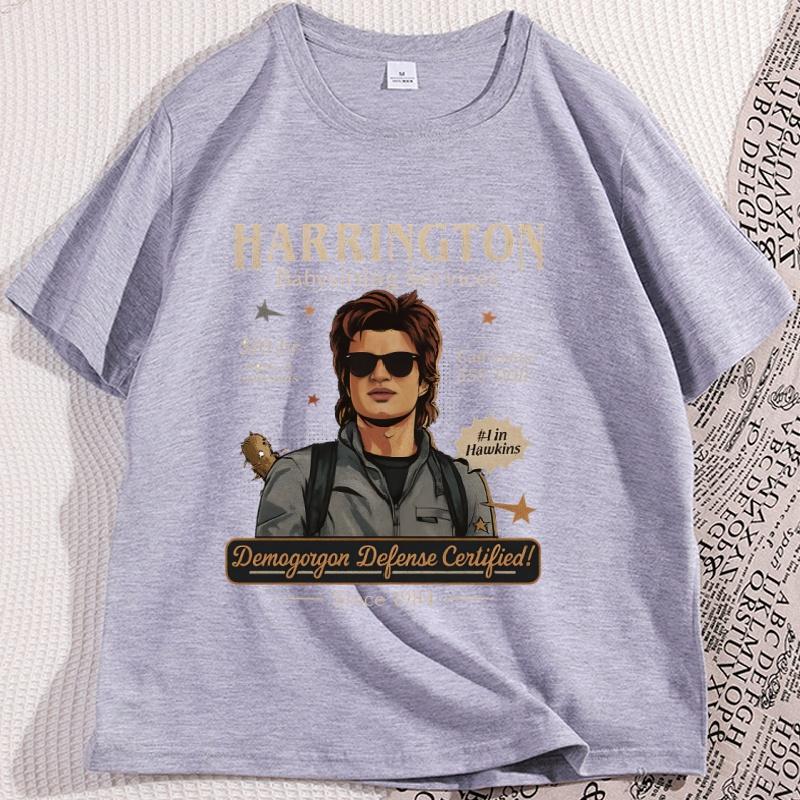Babysitter Harrington T Shirt Short Sleeve Round Neck Mom of The Year St5 Stranger Movie T-shirt Cotton Oversized Streetwear