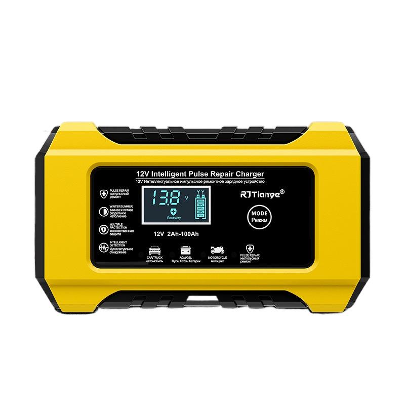 Car Battery Charger 12V 6A Fully Automatic Smart Charger LCD Display Smart Fast Charger for Car Motorcycle