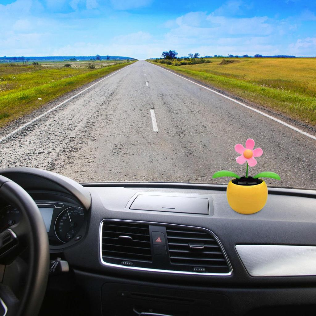 Solarbetriebene tanzende Sonnenblumenblume Solar-Ornament Schüttelkopf Auto Armaturenbrett Auto Büro Haus Dekoration Zubehör