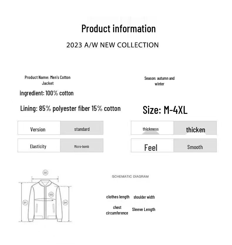 JEEP SPIRIT Quilted Cotton Workwear Jacket - Casual, Thick, Versatile for Autumn/Winter