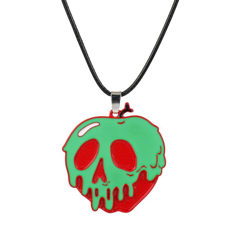 Halloween Horror Apple Pendant Necklace With Alloy Material For Costume Wear And Gift