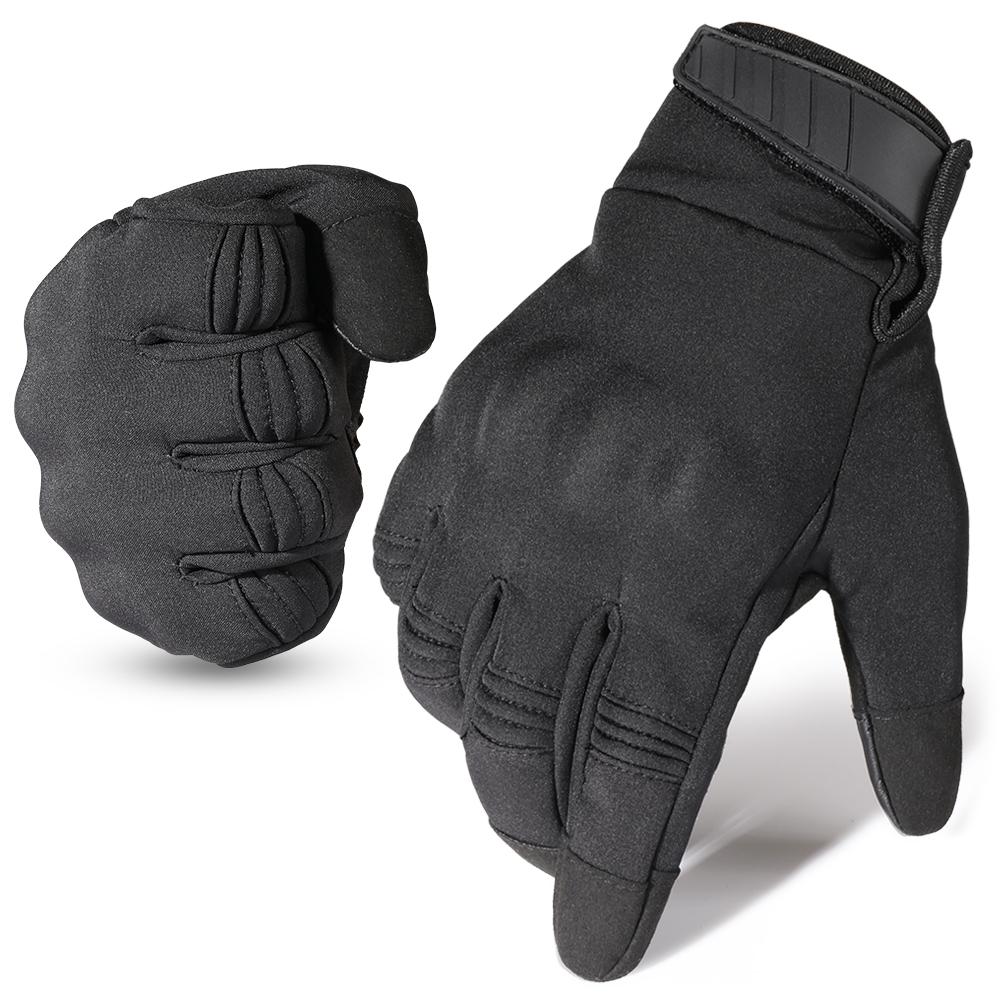 

Winter Warm Motorcycle Full Finger Gloves Touch Screen Motorbike Motocross Cycling Riding MTB Windproof Non-slip Protective Gear S чёрный