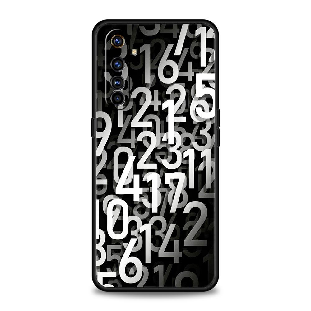Number Pattern Soft TPU For Realme 13 12 11 10 9 Pro Plus GT3 GT2 C21 C25 C35 C53 C55 C67 Pro 5G Phone Case Cover Fundas Capas