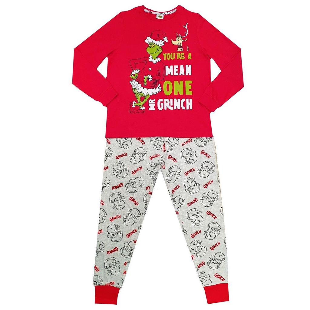 THE GRINCH Womens/Ladies YouÂ´re A Mean One Mr. Grinch Christmas Long Pyjama Set