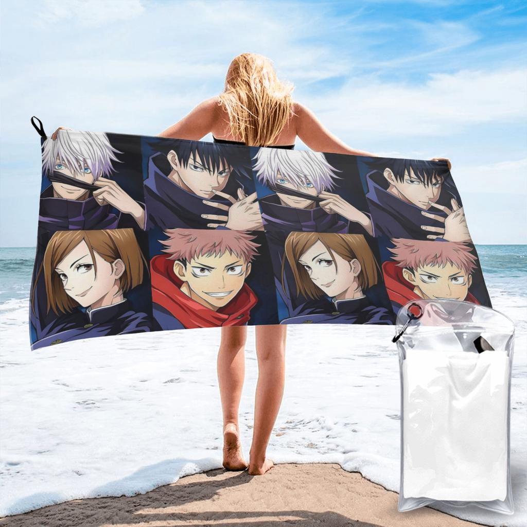 Megumi Besto Friendo Jujutsu Kaisen Sukuna Anime Beach Towel Soft Microfiber Quick Dry Absorbent Quick Towels For Pool