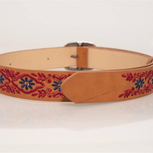 

Этнический стиль Вышитый ремень Ретро узор Женский Японская пряжка Пробивной Тисненый ремень 105cm