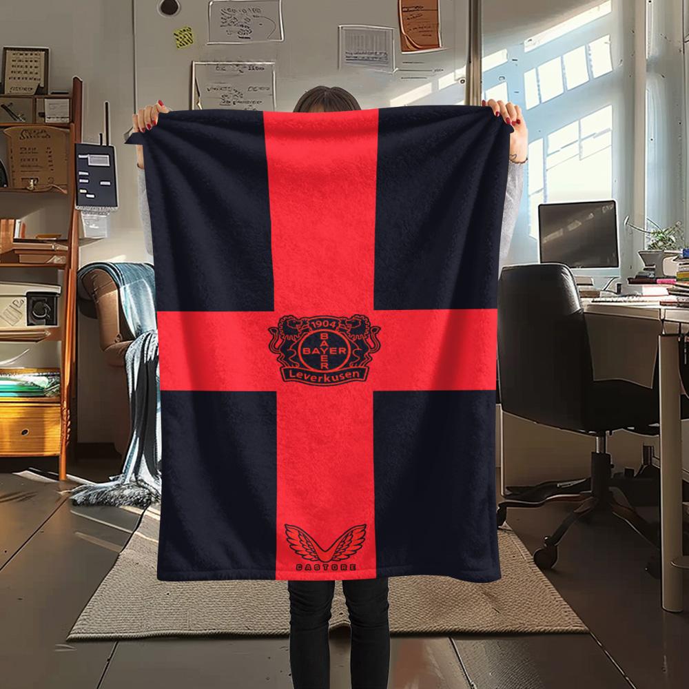 1Pc Bayer Leverkusen Print Flannel Blanket High Quality Warm Comfortable Cover for All Seasons Perfect for Gifts Home Decor