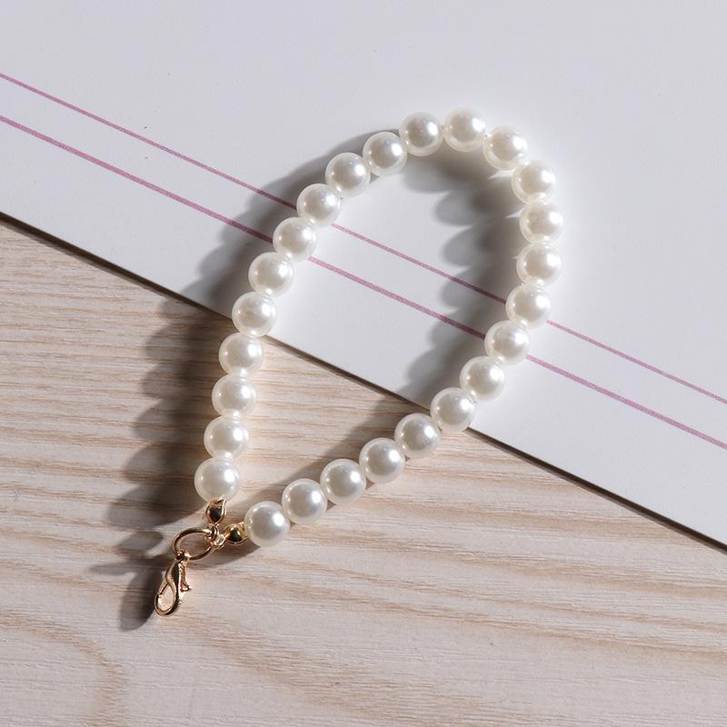 New Arrival DIY Artificial Pearl Short Chain Bag Chain  Phone case Luxury Pearl Beaded  KeyChain 24beads