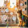 3 Sets Contemporary Rainbow Sun Catcher Window Film - PVC Static Cling Bird Collision Prevention Decal - 16mil Thickness - Round Shape