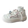 Versatile thick baseplate shoes student casual sports shoes women's summer 2025 new mesh breathable white shoes