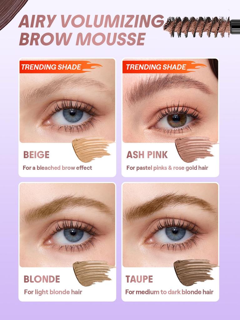 Sheglam Airy Tinted Volumizing Eyebrow Gel High Color 3D Eyebrows Chocolate Mousse/Mascara - Payoff, -