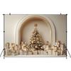 Mocsicka Weihnachtsbaum Kulisse für Fotografie Beige Wand Tür Geschenk Baby Aufnahme Requisiten Dekoration Hintergrund Studio Photocall