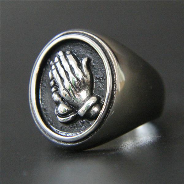 Fashion Cool Blessed Virgin Mary Ring 316L Stainless Steel Mens Ring Band Party New Polishing Fashion Hands Rings