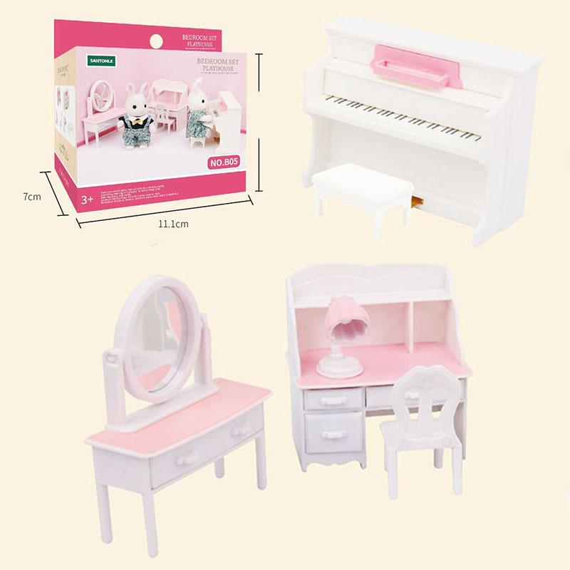 

1:12 Лесная семейная кукольная мебель Монтессори миниатюрный кукольный домик кухня спальня ванная комната аксессуары для девочек подарки