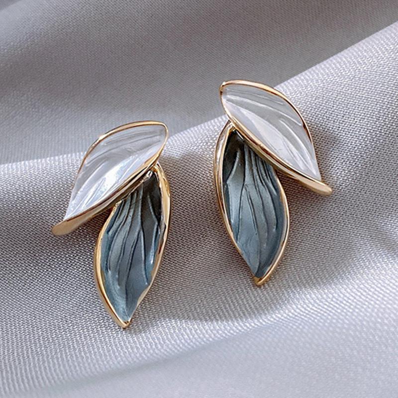 2024 New Arrival Metal Trendy Summer Fresh Lovely Sweet Long Tassel Green Leaf Dangle Earrings For Women Fashion Metal Zircon
