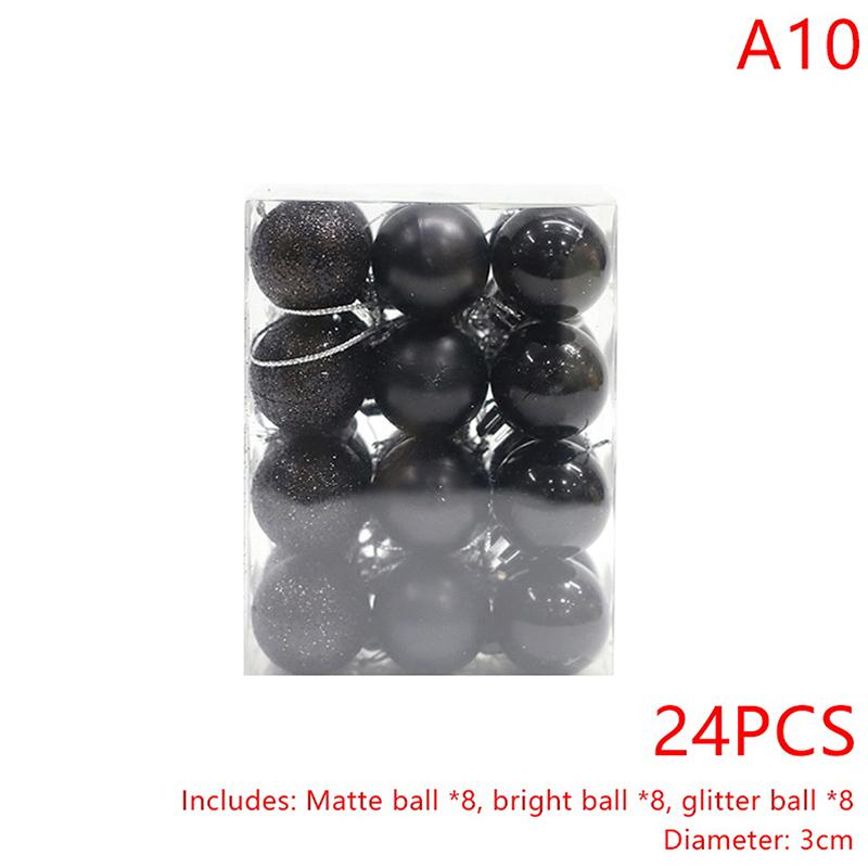 24Pcs 3Cm Christmas Ball Ornaments Xmas Tree Balls Christmas Tree Hanging Pendant Festive Party Supplies Christmas Decor