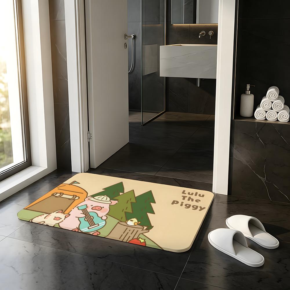 Anime  L-LuLu Floor Mat Absorbent Floor Mat Non-Slip Entrance Rug for Bathrooms Restrooms and Toilets