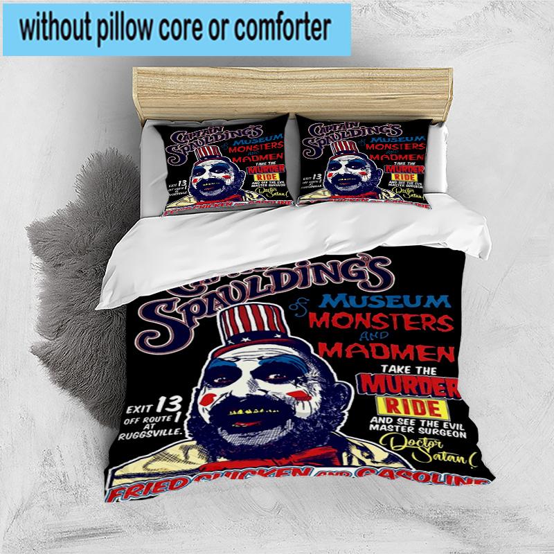 3PCS Horror Clown Laughing 3pcs Bedding,Including 3PCS Duvet Cover And 2pcs Pillowcases Perfect for Christmas,Ideal for Bedroom, Dormitory