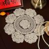 European Embroidered Placemat: Heat-Resistant, Absorbent Pad for Coffee Machines, Tea Cups, and Vases.