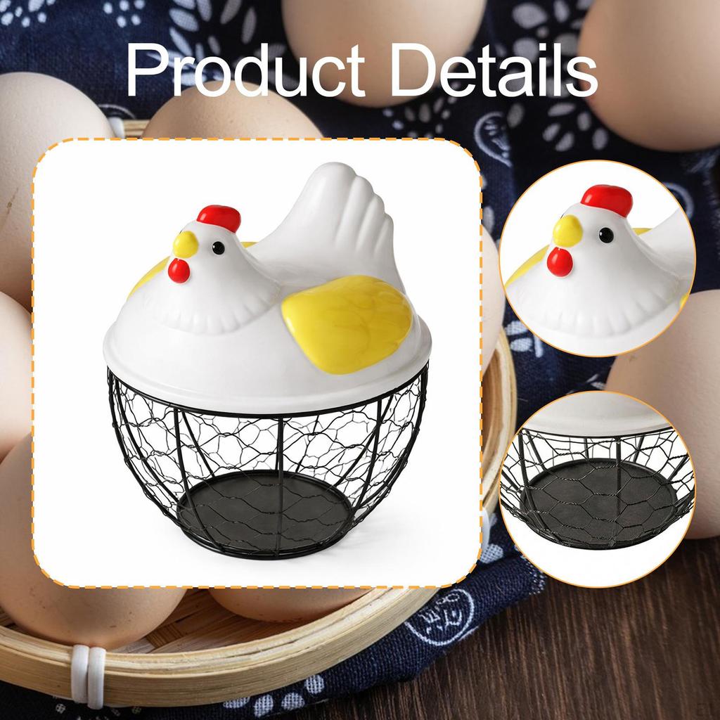 Chicken Egg Basket Wire with Sturdy PP Iron Construction And Generous Capacity for Kitchen