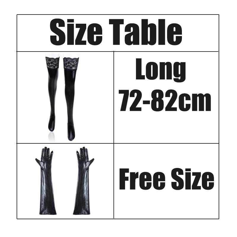 2pcs Lace Silicone Sexy Latex Stockings Pu Skinny Long Thigh High Glove Dance Clothes Woman Hose Erotic Sexy Lingerie Roleplay Toys