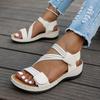 Women's Summer Wedge Sandals - Round Toe Velcro Strap Casual Slope Heel Shoes, Comfortable Walking Sandals for Ladies
