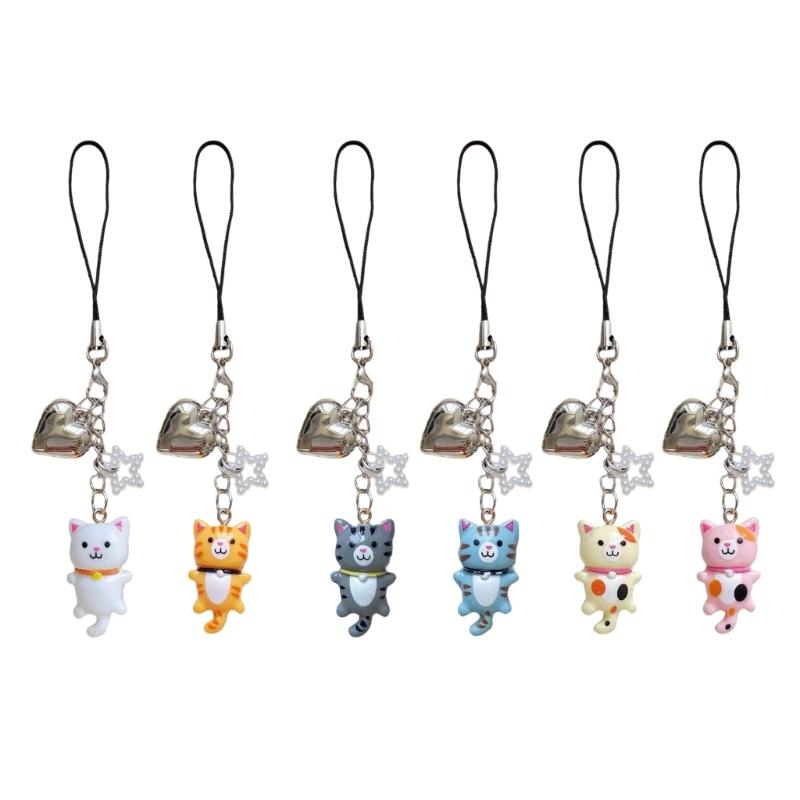 Practical Handmade Beadwork Cats Hanging Ornament Versatile Phone Charm Portable for Styles Upgrades Daily Use