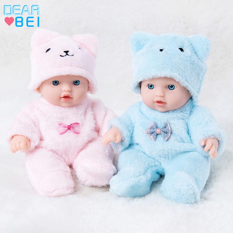 Soft Rubber Baby Doll Cute Bear Plush Clothes 20CM Reborn Doll Girl Gift