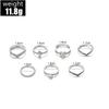 Ring Set, Personalized Retro V-Shaped Flower Point Diamond 7-Piece Set Ring.