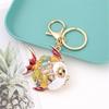 Premium Marine Inspired Keyring Zinc Metal Crafted 3 Aquatic Animal Shapes 5 Glittering Crystal Color Variants