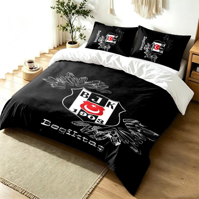 Besiktas JK 3-teiliges Bettwäsche-Set Einfaches Modernes Bettwäsche-Set Knitterfest Weicher Stoff Ganzjahresnutzung ein perfektes Geschenk