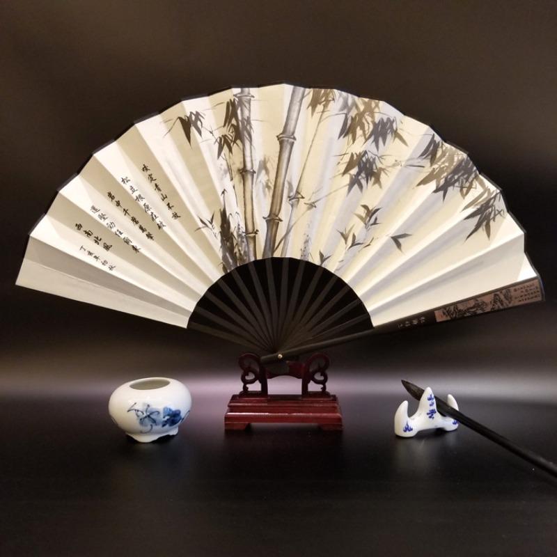 10inch Chinese Style Silk Fan Folding Fan Wedding Fan Art Gifts Dance Hand Vintage Bamboo Folding Home Decorative