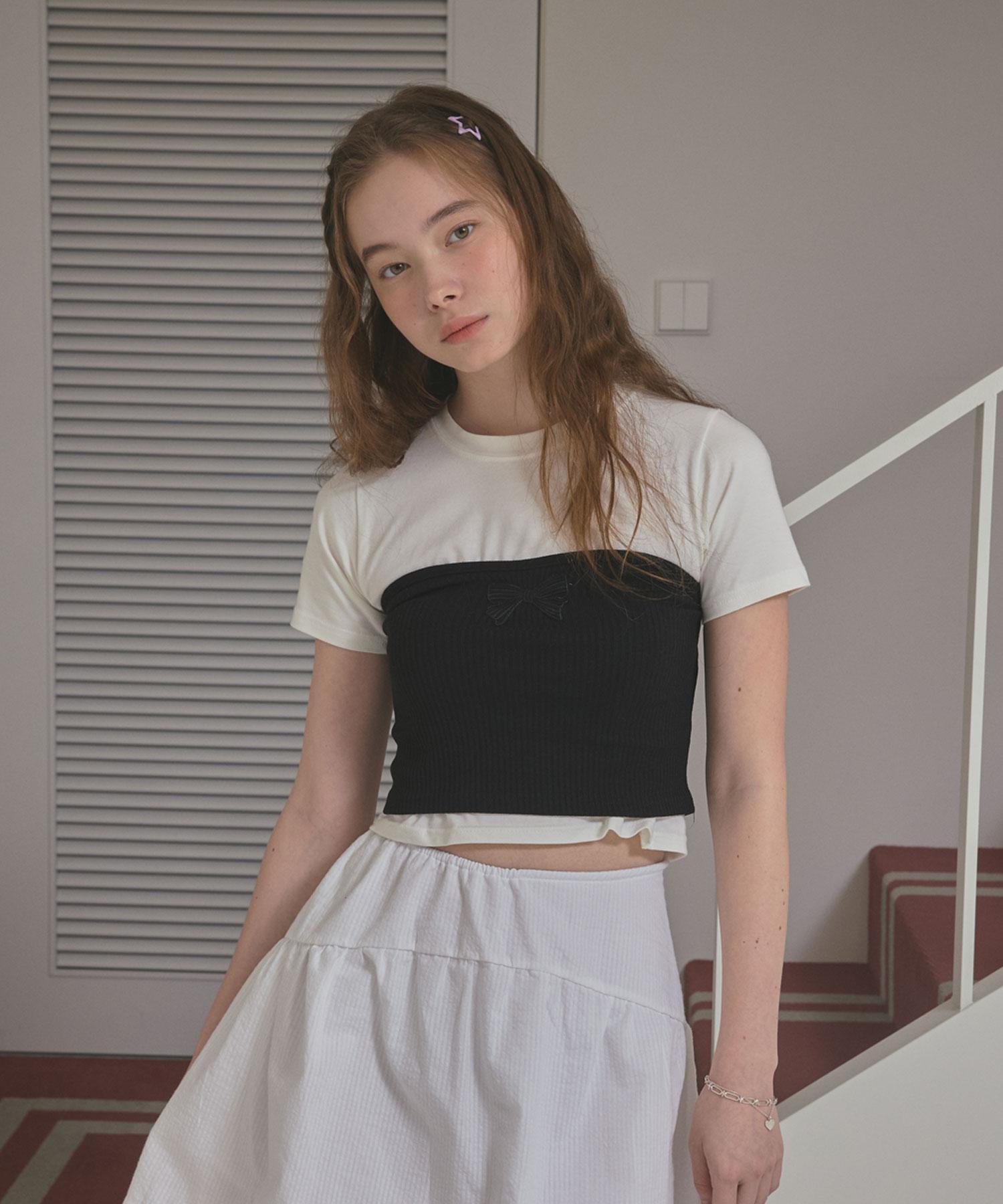 Delaidy Dulce Ribbon Tube Top (Black)