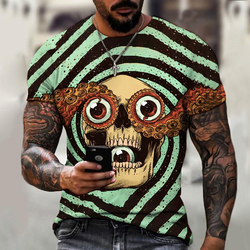 Vintage T Shirt For Men Graffiti Abstraction Short Sleeve Tops Street Hip Hop Men's T-shirts Oversized Tees Shirt Man Clothing