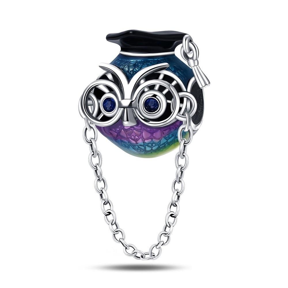 2026 Charm Pendant Cute Pet Cat Owl Beads Zircon DIY Jewelry Bracelet Accessories 925 Silver