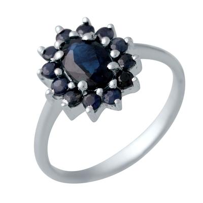 Strieborný prsteň s prírodným zafírom 1,51ct (2042198)