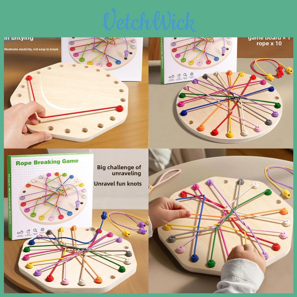 Rope Breaking Game Logic Puzzle Game With Wooden Material For Child Focus And Cognitive Growth