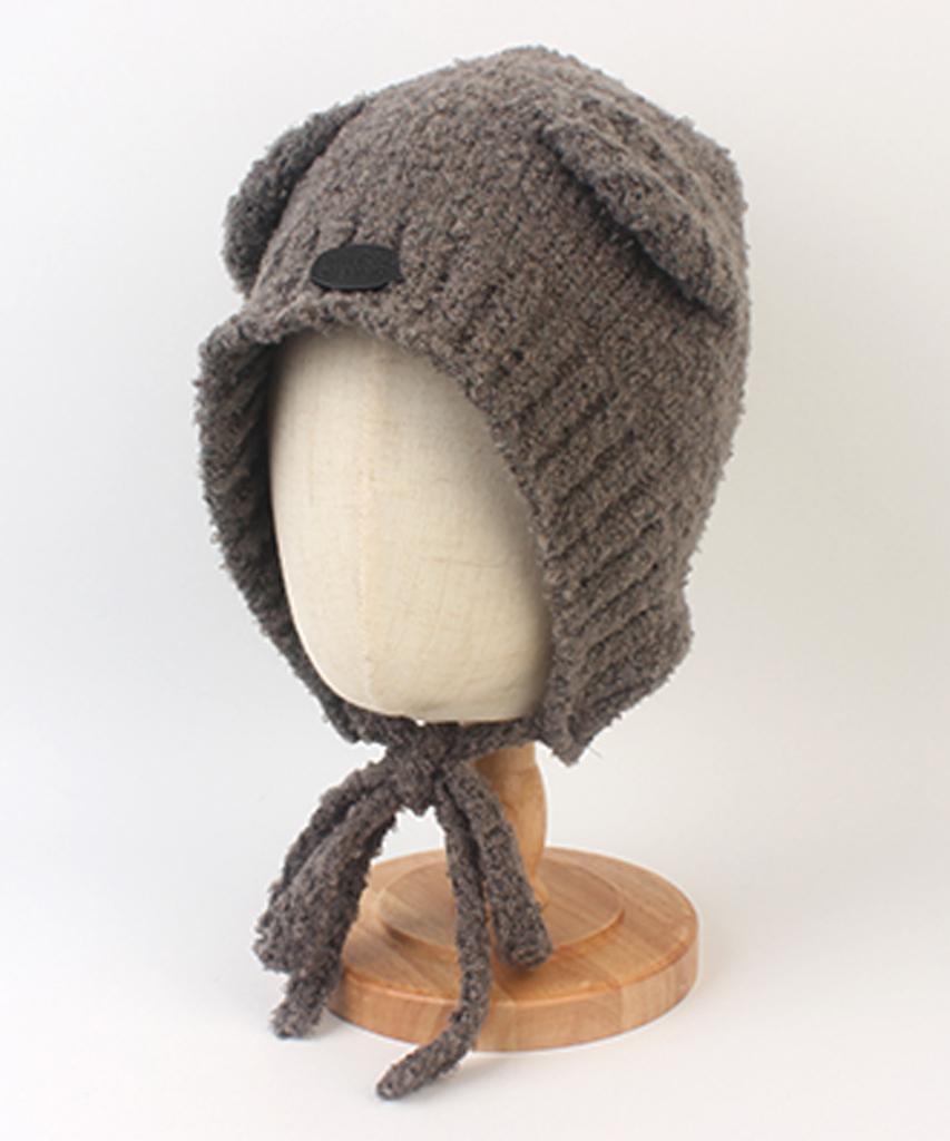 Yunibeosyeolkemiseuteuli Bear Knit Gray Bonnet Hat