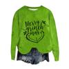 Women's Fashion Round Neck Pullover Long Sleeve Tee Christmas Printed Top