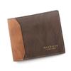 MenBense Men's Short Wallet: Gold Foil Embossed, Patchwork Frosted Leather, Bi-Fold Design