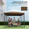 Garden Gazebo Cover 3x3 M In 600D Oxford Fabric with Drainage Holes, Brown