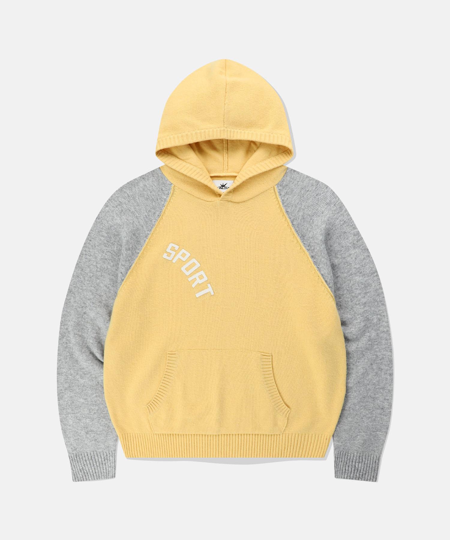 Sun Love Sport Knit Hoodie Yellow L