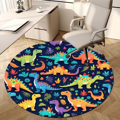 1pc Carpet Chair Mats Colorful Dinosaurs Pattern Perfect for Decorating Chairs, Polyester Carpet, for Living Room.YDT617